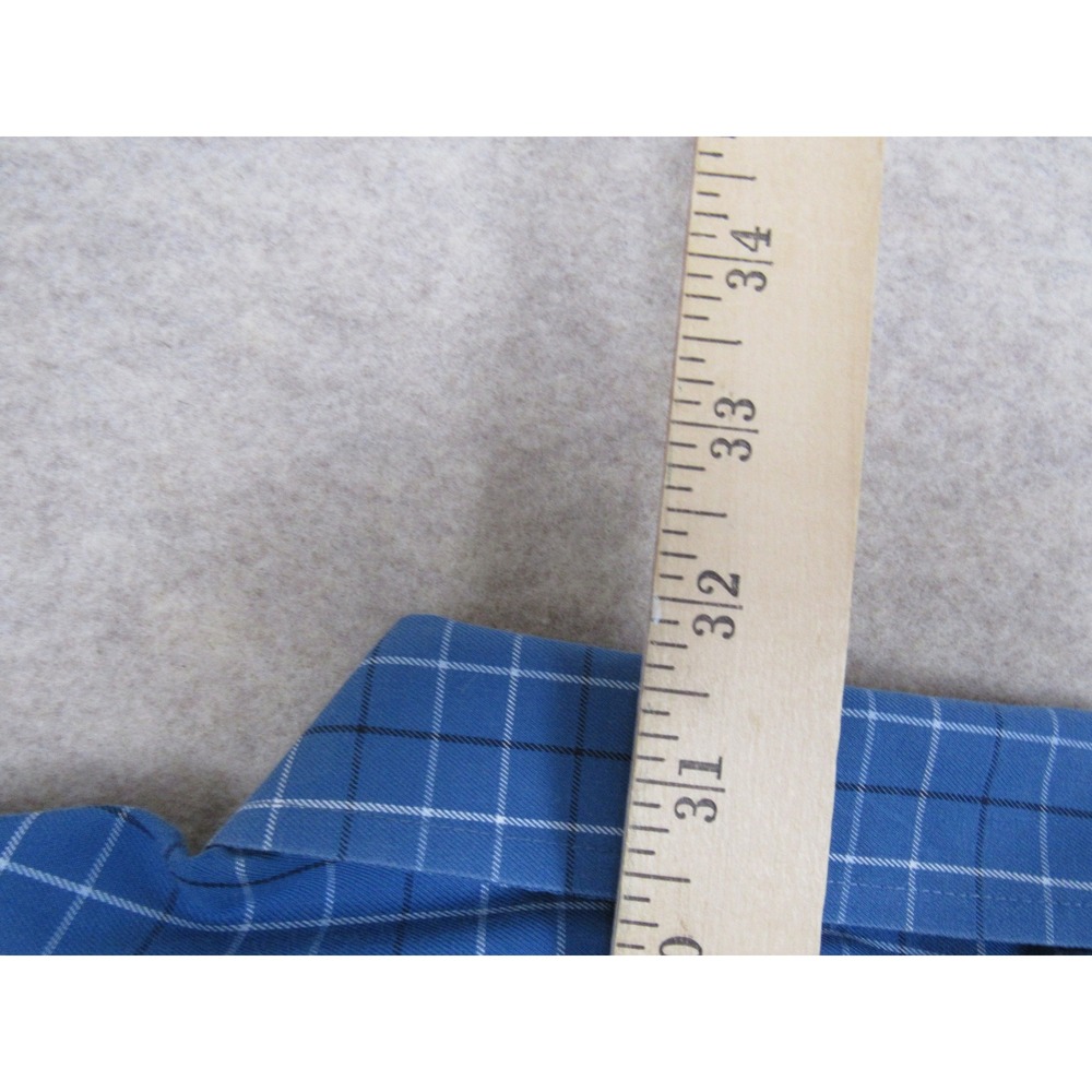 LL Bean Mens Blue Grid Plaid Wrinkle Resistant Button Down Shirt M Reg 269337 - Picture 7 of 7